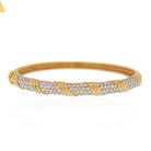 Van Cleef & Arpels 18K Yellow Gold Vintage Diamond Hinged Bangle Bracelet - The Back Vault