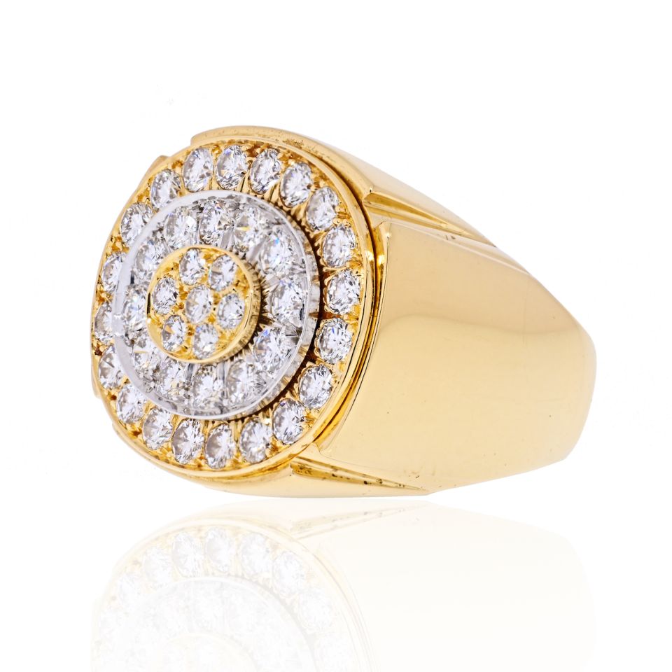 David Webb Bold Large Yellow Gold Diamond Chunky Cluster Ring - The Back Vault