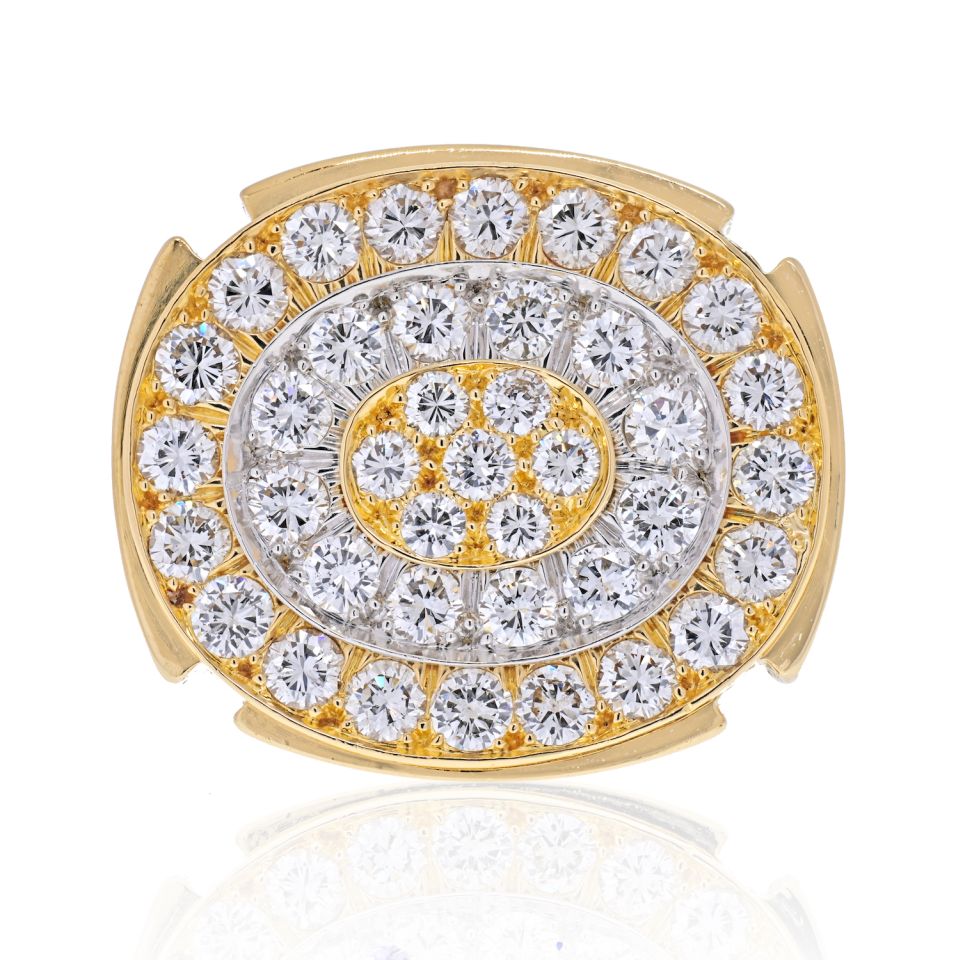 David Webb Bold Large Yellow Gold Diamond Chunky Cluster Ring - The Back Vault