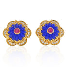 Harry Winston 18K Yellow Gold Laois, Ruby, Diamond Earrings - The Back Vault