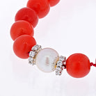 David Webb Platinum & 18K White Gold Coral, Diamond and Pearl Bead Necklace - The Back Vault