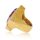 David Webb 18K Yellow Gold Purple Amethyst Rhombus Ring - The Back Vault