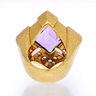 David Webb 18K Yellow Gold Purple Amethyst Rhombus Ring - The Back Vault