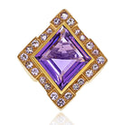 David Webb 18K Yellow Gold Purple Amethyst Rhombus Ring - The Back Vault