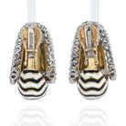 David Webb Vreeland Diamond Zebra Black & White Enamel Earrings - The Back Vault