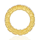 18K Yellow Gold 14.28 Carats Fancy Yellow Cushion Cut Eternity Band - The Back Vault