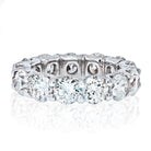 14K White Gold 7.28 Carat U-Shape Round Diamond Eternity Band - The Back Vault