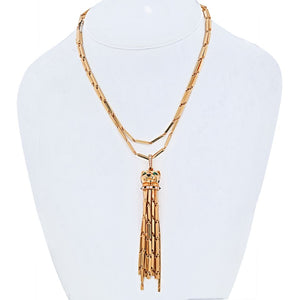 Cartier 18K Yellow Gold Long Tassel Spotted Panthere Pendant