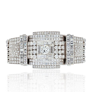 Platinum 1930's Art Deco 60 Carat Diamond Bracelet