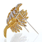 Platinum & 18K Yellow Gold 1960's Spray Of Diamonds 8.50cts Fluted Brooch - The Back Vault