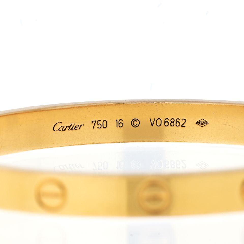 Cartier 18K Yellow Gold Size 16 New Locking System Bracelet - The Back Vault