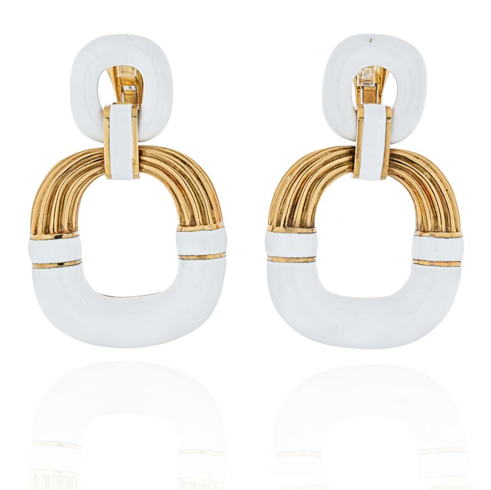 David Webb Platinum & 18K Yellow Gold Radiator Hoop Earrings - The Back Vault