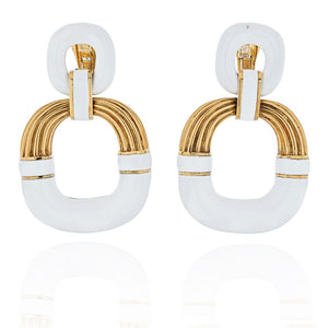 David Webb Platinum & 18K Yellow Gold Radiator Hoop Earrings