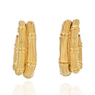 Cartier 18K Yellow Gold Double Bamboo Earrings - The Back Vault