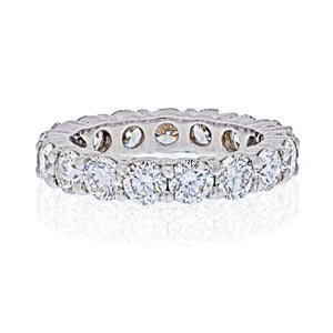 Platinum 4.75 Carat Round Diamond Shared Prong Eternity Band