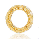 15 Carat 18K Yellow Gold Radiant Cut Fancy Yellow Diamond Eternity Band - The Back Vault