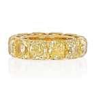 15 Carat 18K Yellow Gold Radiant Cut Fancy Yellow Diamond Eternity Band - The Back Vault