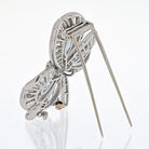 Platinum Four Leaf Clover With Aquamarines And Diamonds Brooch - The Back Vault