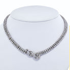 18K White Gold 20 Carat Round Cut Diamond Tennis Necklace - The Back Vault