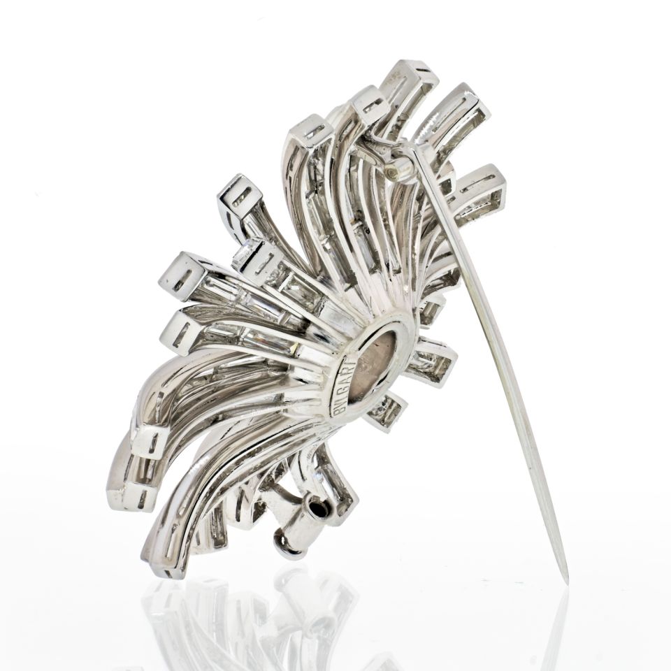 Bvlgari Platinum 1960's Diamond Setting for a Brooch - The Back Vault