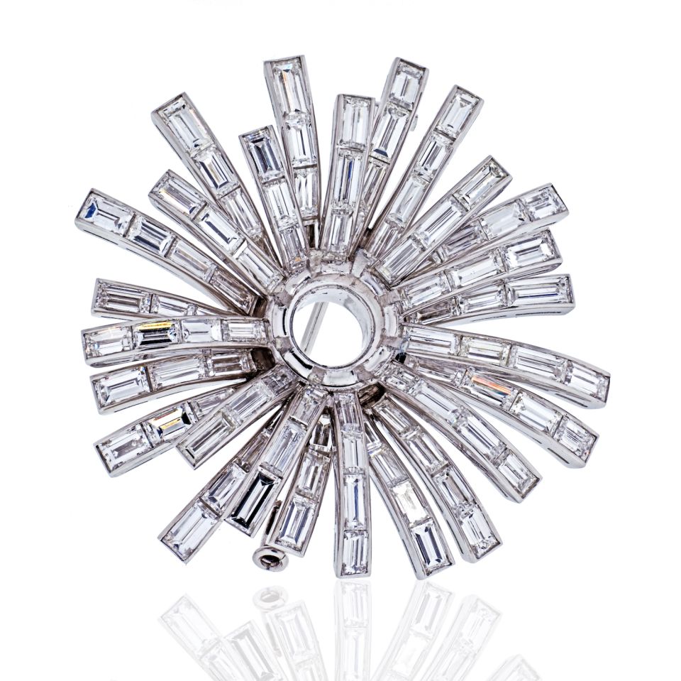 Bvlgari Platinum 1960's Diamond Setting for a Brooch - The Back Vault