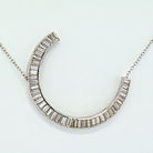 Vintage Baguette Diamond Crecent Pendant On A Chain   Pendant - The Back Vault