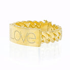 14K Yellow Gold Love Plate Curb Link Bracelet - The Back Vault