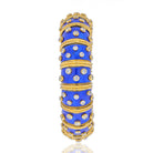 Tiffany & Co. Platinum & 18K Yellow Gold Schlumberger Blue Enamel Diamond Bracelet - The Back Vault