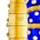 Tiffany & Co. Platinum & 18K Yellow Gold Schlumberger Blue Enamel Diamond Bracelet - The Back Vault