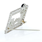 Platinum 1920's Rectangular Open Work Diamond Brooch - The Back Vault