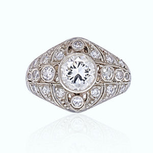 Platinum 1930's Art Deco Diamond Engagement Ring