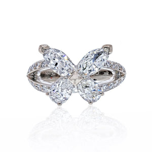 Graff 18K White Gold Classic Diamond Butterfly Ring