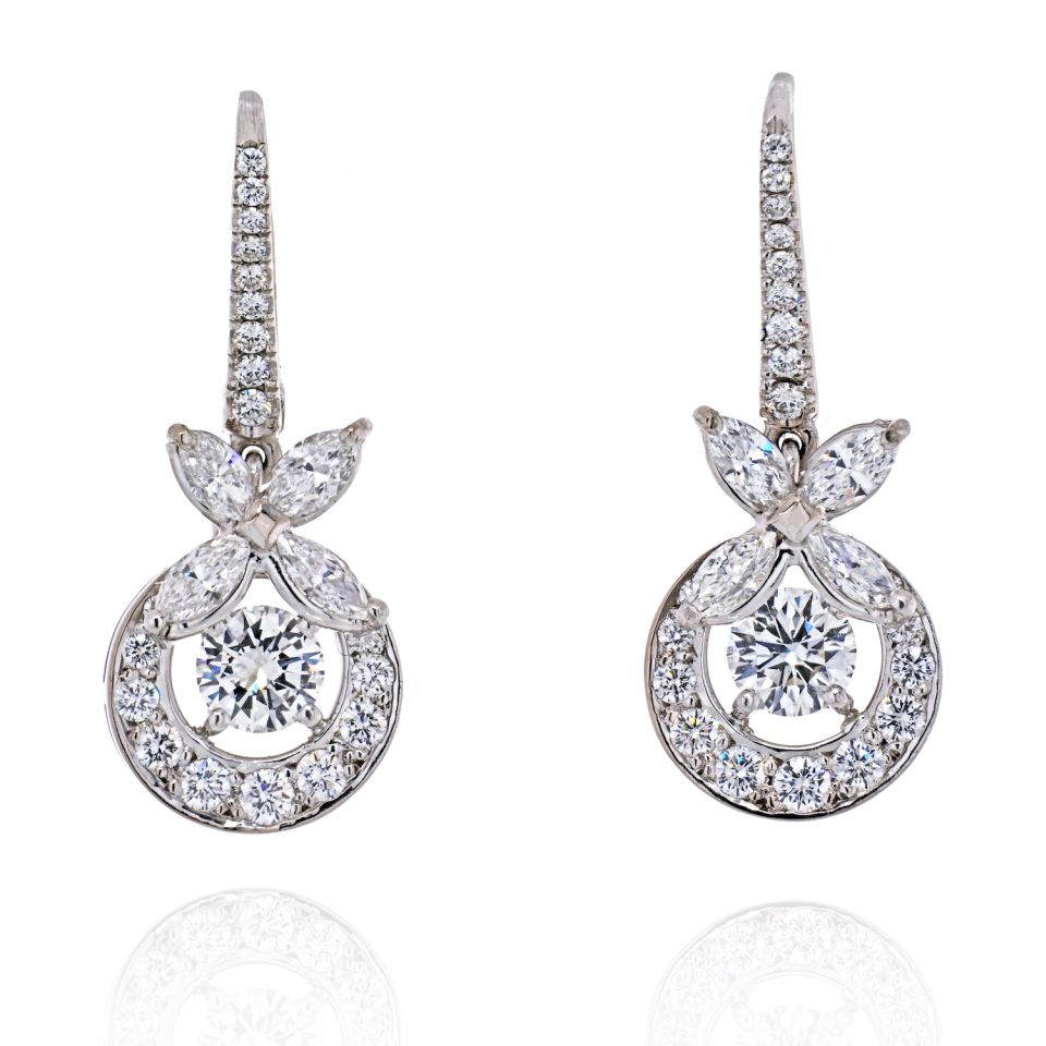 Graff 18K White Gold Classic Diamond Butterfly Earrings - The Back Vault