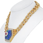 David Webb 18K Yellow Gold Hexagonal-Shaped Azurmalachite Necklace - The Back Vault