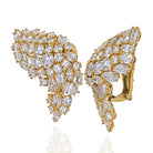 David Webb 18K Yellow Gold 11.75cts Diamond Wing Earrings - The Back Vault