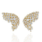 David Webb 18K Yellow Gold 11.75cts Diamond Wing Earrings - The Back Vault