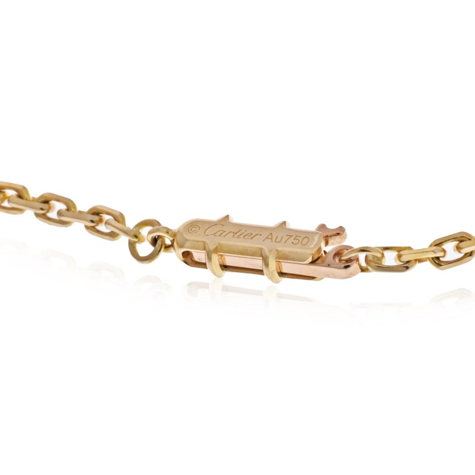 Cartier 18K Yellow Gold Skeleton Panthere On A Chain Necklace - The Back Vault