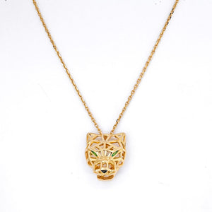 Cartier 18K Yellow Gold Skeleton Panthere On A Chain Necklace