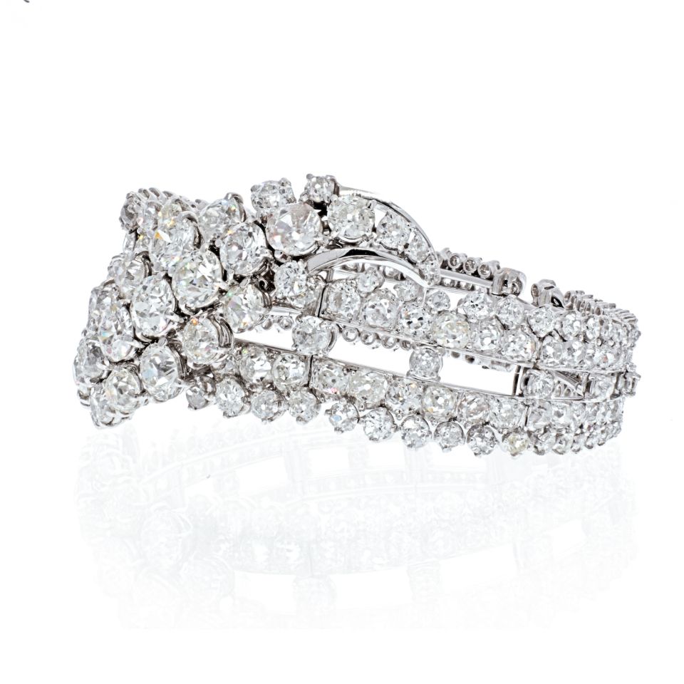 27 Carat Old Mine Cut Diamond Bracelet - The Back Vault