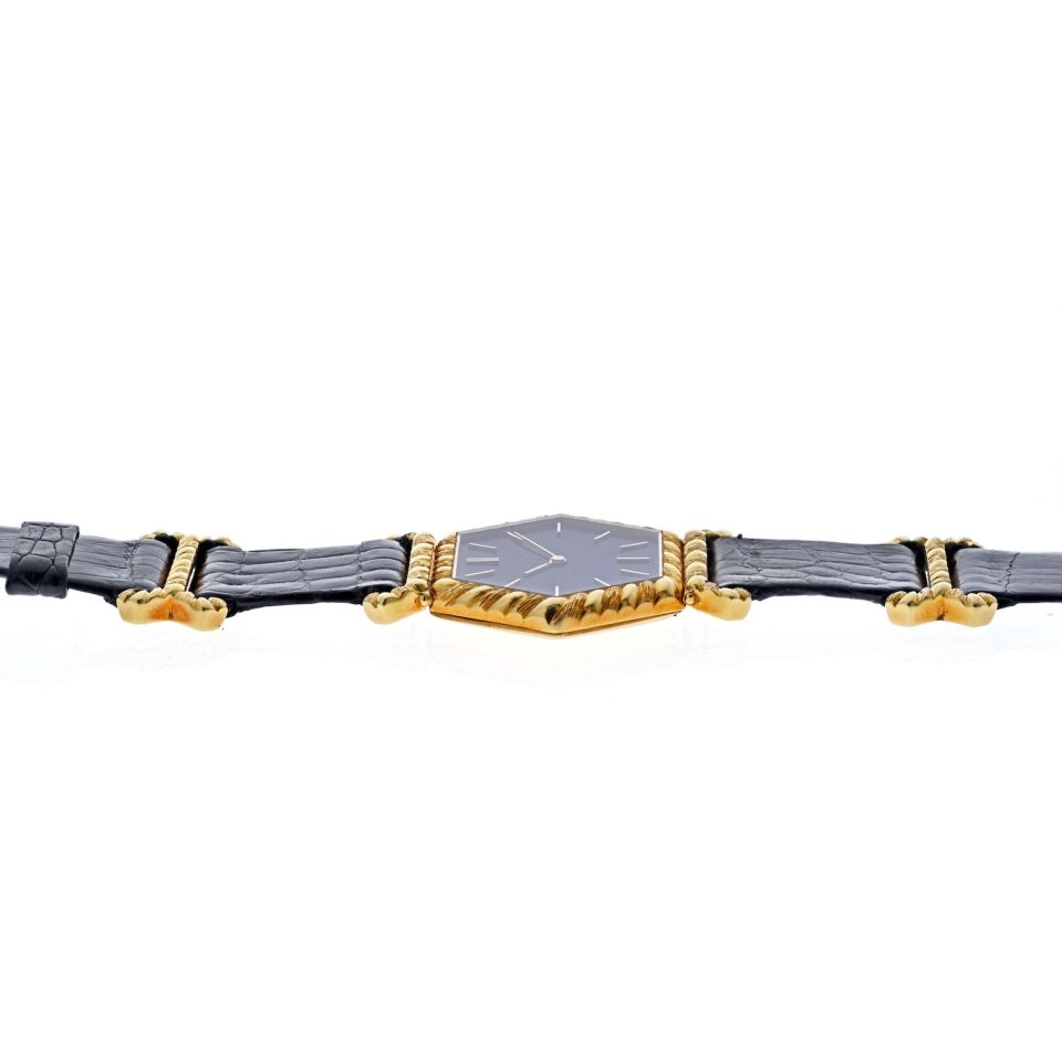 Piaget 18K Yellow Gold 9559 D Hexagonal Vintage Ladies Watch - The Back Vault