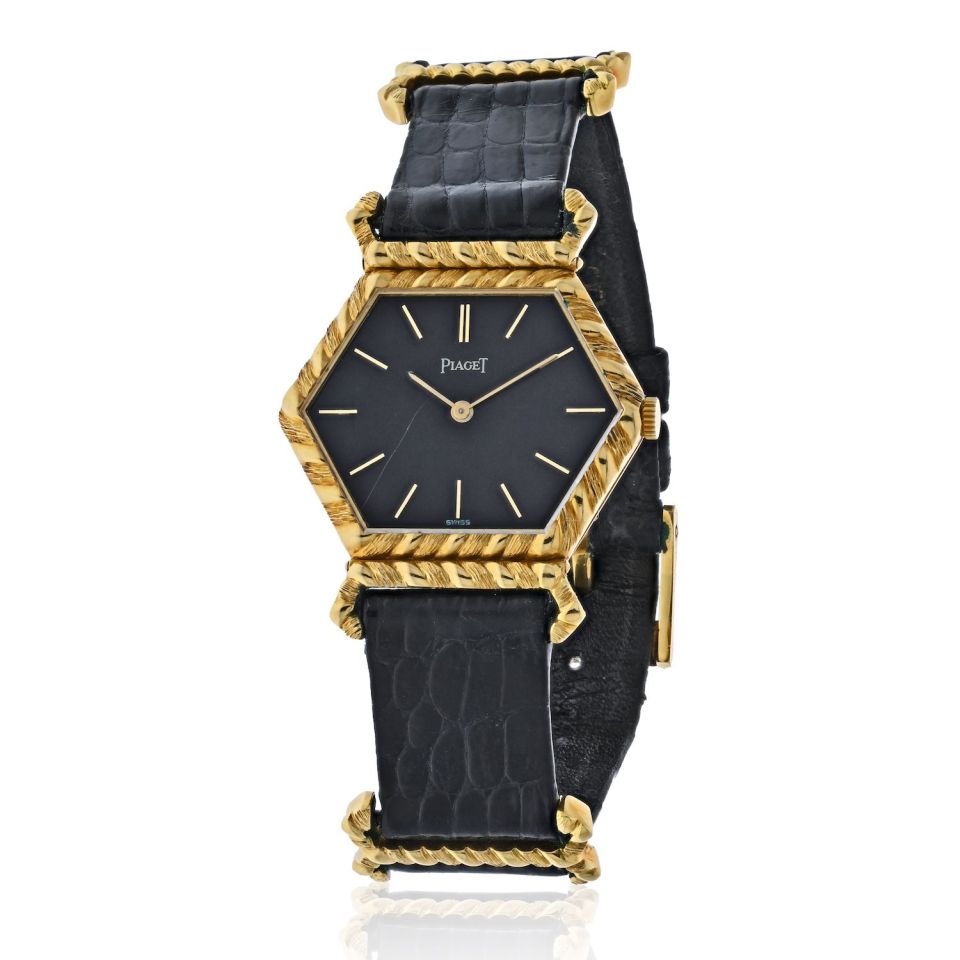 Piaget 18K Yellow Gold 9559 D Hexagonal Vintage Women Watch