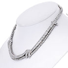23 Carat Bagutte And Round Diamond Platinum Collar Bridal Necklace