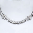 23 Carat Bagutte And Round Diamond Platinum Collar Bridal Necklace