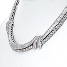 23 Carat Bagutte And Round Diamond Platinum Collar Bridal Necklace