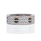 Cartier 18K White Gold Love Ceramic Diamond Ring - The Back Vault