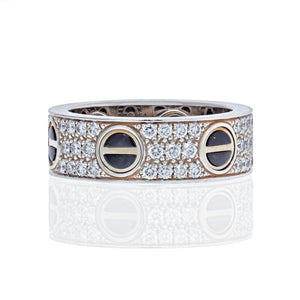 Cartier 18K White Gold Love Ceramic Diamond Ring