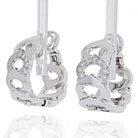 Cartier 18K White Gold Double C Diamond Hoop Earrings - The Back Vault