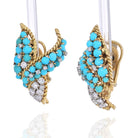 David Webb 18K Yellow Gold Turquoise Beads And Diamond Earrings - The Back Vault