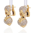 Bvlgari 18K Yellow Gold Chandra Diamond Heart Earrings - The Back Vault