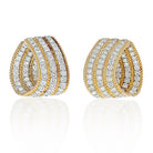 18K Yellow Gold 6 Carat Diamond Huggie Earrings - The Back Vault